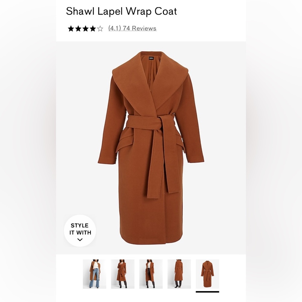 Express shawl lapel wrap coat